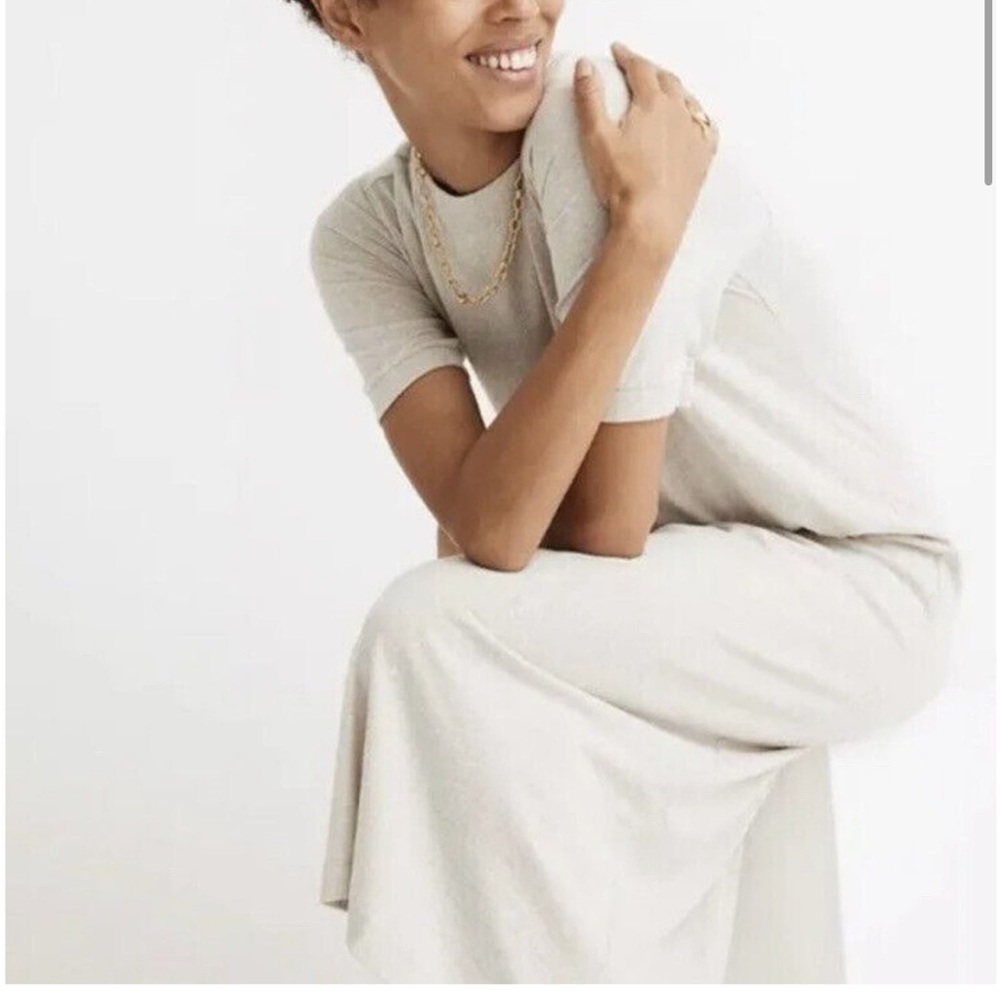 Madewell Midi tshirt dress in oatmeal